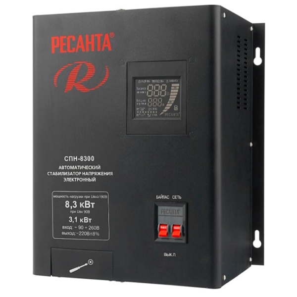 Стабилизатор напряжения Resanta СПН-8300/1-Ц  Реле / 8.3 kв photo 1