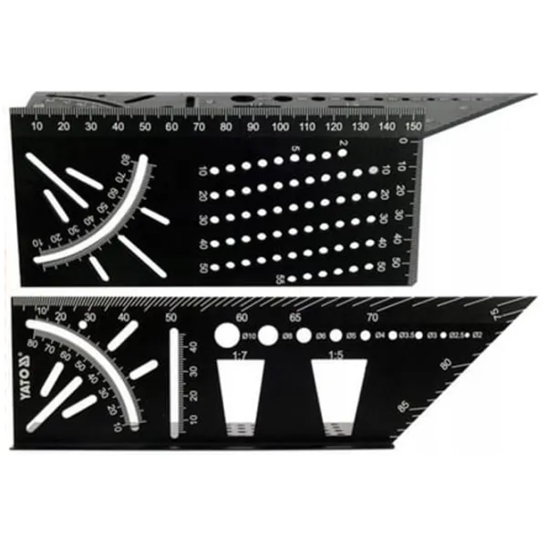 Raportor Yato YT70825 215 mm Dreptunghiular / Aluminiu photo 2
