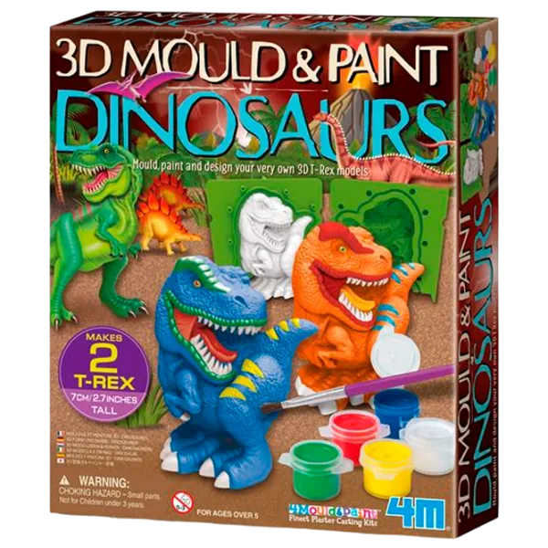 Set de creație 4M 3D Mould & Paint Dinosaurs 00-04777 6+ / Multicolor Multicolor photo 1