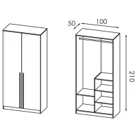 Dulap Modern Kenon 100 x 50 x 210 / DSP / Gray photo 4