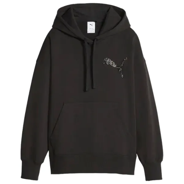 Hanorac pentru femei Puma Swarovski Crystals Oversized Hoodie Toamnă - iarnă / Black photo 1