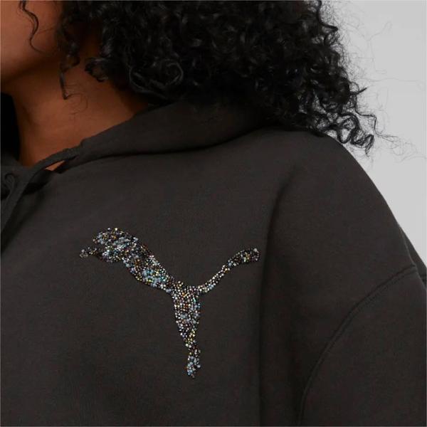 Толстовка для женщин Puma Swarovski Crystals Oversized Hoodie Осень - Зима / Черный photo 5