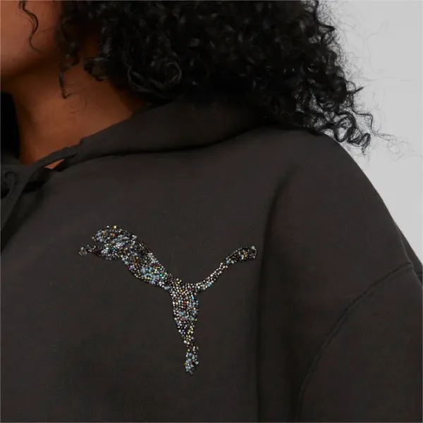 Толстовка для женщин Puma Swarovski Crystals Oversized Hoodie Осень - Зима / Черный photo 5
