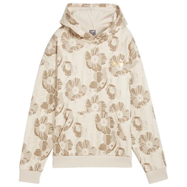 Hanorac pentru femei Puma Ess+ Class Act Aop Hoodie Fl Toamnă - iarnă / Beige photo 1