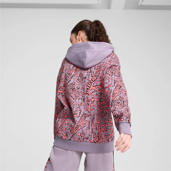 Hanorac pentru femei Puma Power Hypernatural Aop Hoodie Fl All-season / Violet photo 4