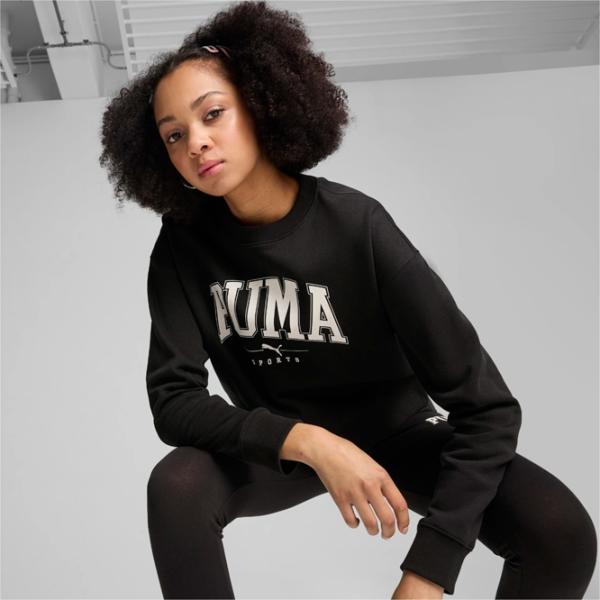 Hanorac pentru femei Puma Squad Crew Fl Toamnă - iarnă / Black photo 2