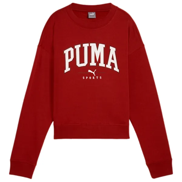 Hanorac pentru femei Puma Squad Crew Fl Toamnă - iarnă / Red photo 1
