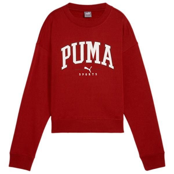 Hanorac pentru femei Puma Squad Crew Fl Toamnă - iarnă / Red photo 1