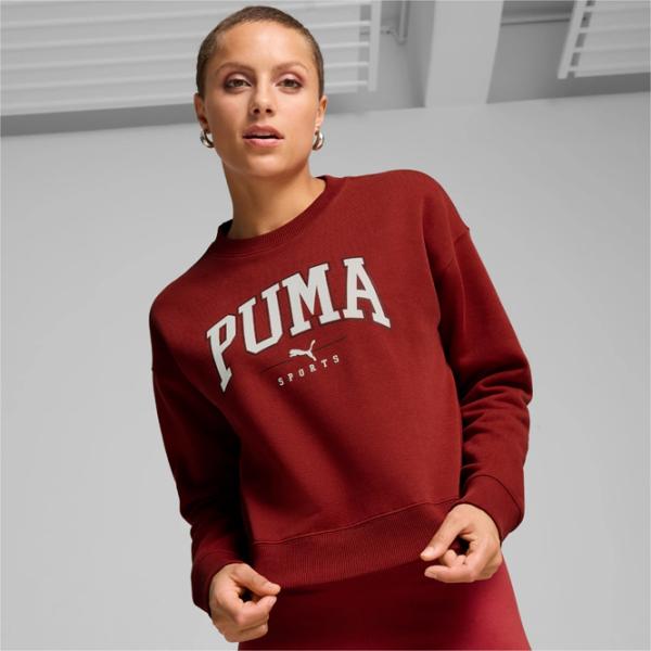 Hanorac pentru femei Puma Squad Crew Fl Toamnă - iarnă / Red photo 3