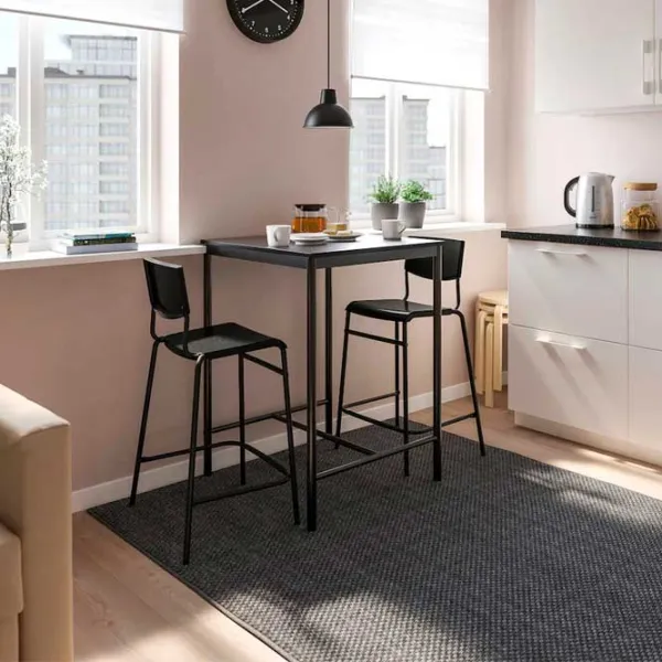 Обеденные стол со стульями Ikea Sandsberg/Stig 2 (5415795) Квадратная / ДСП / Черный photo 6