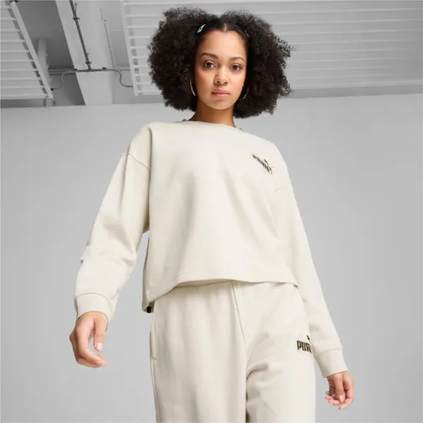 Hanorac pentru femei Puma Ess+ Class Act Crew Fl All-season / White photo 3 Hanorac pentru femei Puma Ess+ Class Act Crew Fl All-season / White photo 3