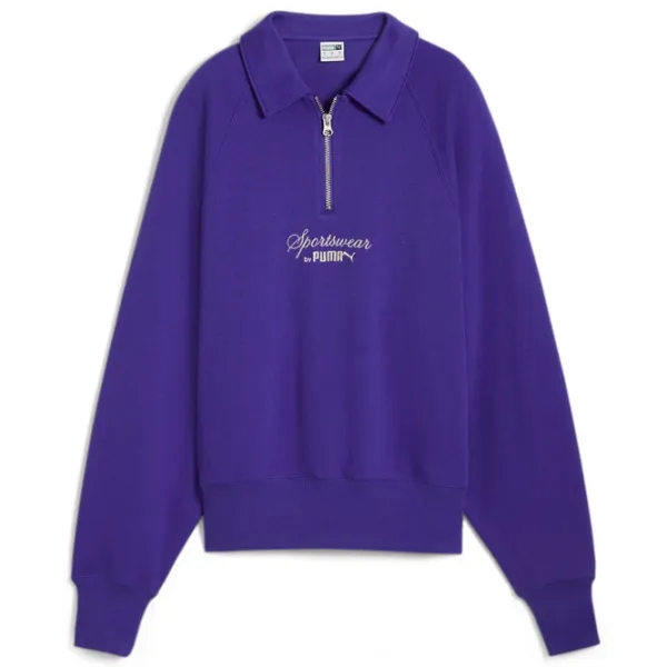 Hanorac pentru femei Puma Classics+ Half Zip Polo Crew Toamnă - iarnă / Violet photo 1 Hanorac pentru femei Puma Classics+ Half Zip Polo Crew Toamnă - iarnă / Violet photo 1
