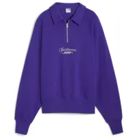 Hanorac pentru femei Puma Classics+ Half Zip Polo Crew Toamnă - iarnă / Violet