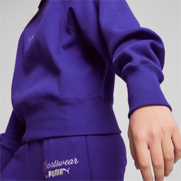 Толстовка для женщин Puma Classics+ Half Zip Polo Crew Осень - Зима / Фиолетовый photo 5 Толстовка для женщин Puma Classics+ Half Zip Polo Crew Осень - Зима / Фиолетовый photo 5