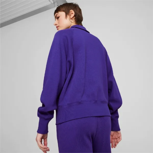 Hanorac pentru femei Puma Classics+ Half Zip Polo Crew Toamnă - iarnă / Violet photo 4