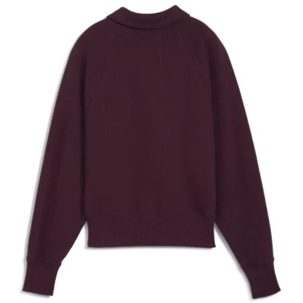 Hanorac pentru femei Puma Classics+ Half Zip Polo Crew Toamnă - iarnă / Bordo photo 2