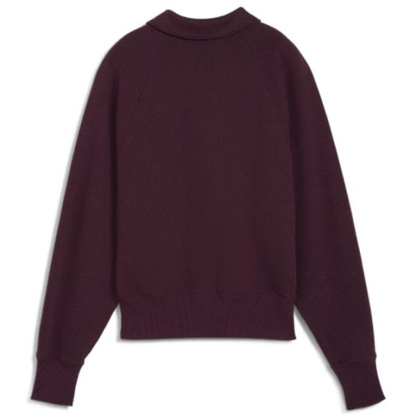 Hanorac pentru femei Puma Classics+ Half Zip Polo Crew Toamnă - iarnă / Bordo photo 2