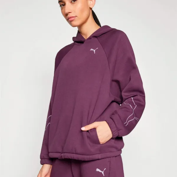 Hanorac pentru femei Puma Motion Hoodie Fl All-season / Bordo photo 2