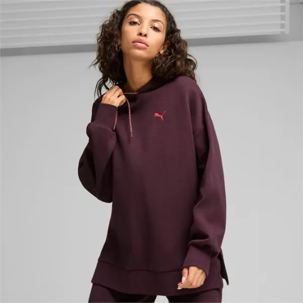 Hanorac pentru femei Puma Classics Oversized Hoodie Dk All-season / Bordo photo 2