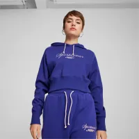 Толстовка для женщин Puma Classics+ Relaxed Cropped Hoodie Всесезонные / Синий photo 3