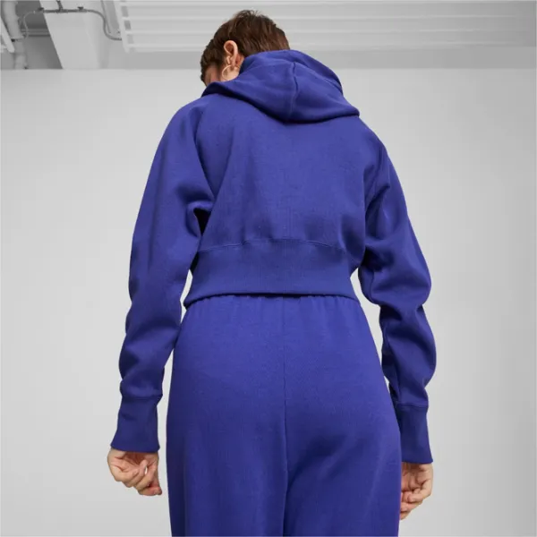 Hanorac pentru femei Puma Classics+ Relaxed Cropped Hoodie All-season / Blue photo 4 Hanorac pentru femei Puma Classics+ Relaxed Cropped Hoodie All-season / Blue photo 4