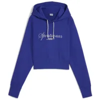 Толстовка для женщин Puma Classics+ Relaxed Cropped Hoodie Всесезонные / Синий