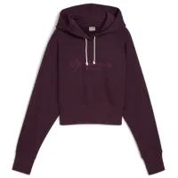 Hanorac pentru femei Puma Classics+ Relaxed Cropped Hoodie All-season / Bordo