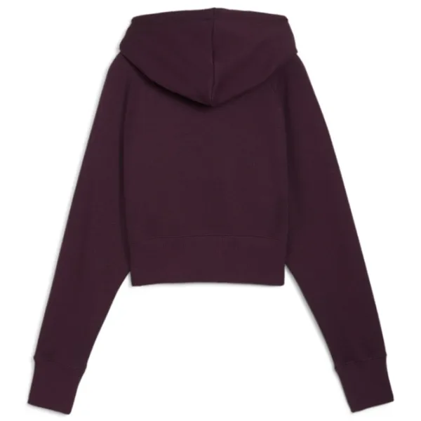 Hanorac pentru femei Puma Classics+ Relaxed Cropped Hoodie All-season / Bordo photo 3