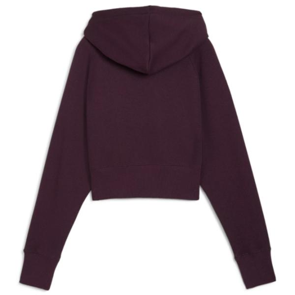 Hanorac pentru femei Puma Classics+ Relaxed Cropped Hoodie All-season / Bordo photo 3