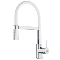 Baterie pentru bucătărie Franke Lina Semi Pro Dus O singură pârghie / flexibil / Alamă / Crom