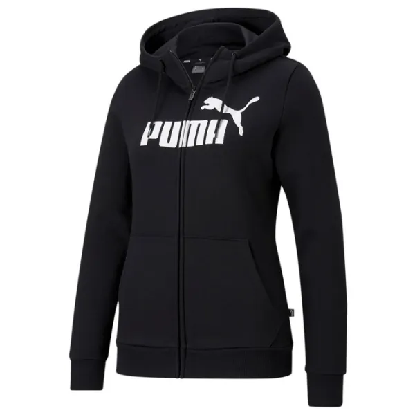 Толстовка для женщин Puma Ess Logo Full-Zip Hoodie Fl Осень - Зима / Черный photo 1