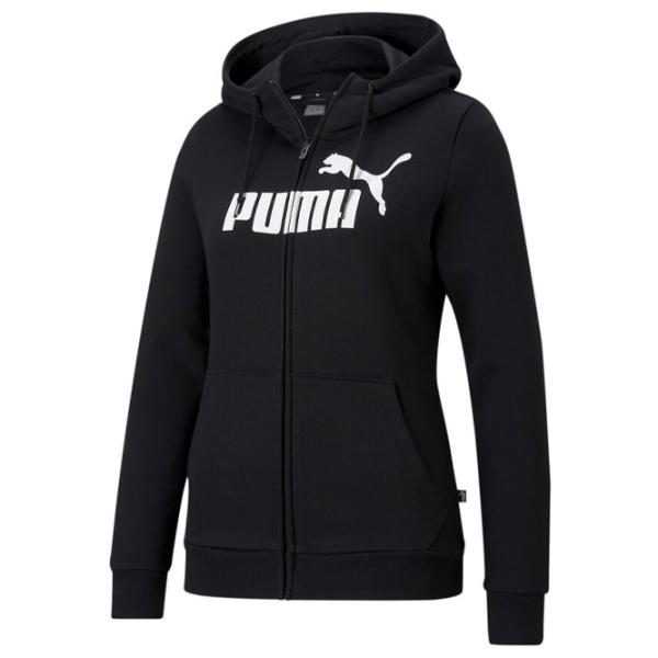 Толстовка для женщин Puma Ess Logo Full-Zip Hoodie Fl Осень - Зима / Черный photo 1