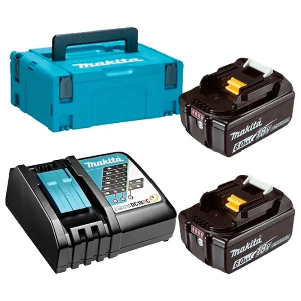 Set acumulatori și încărcător Makita 198116-4 Li-Ion / 6 Ah / 18 V photo 1