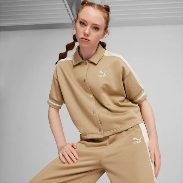Hanorac pentru femei Puma T7 For The Fanbase Jacket Primăvară - vară / Beige photo 3