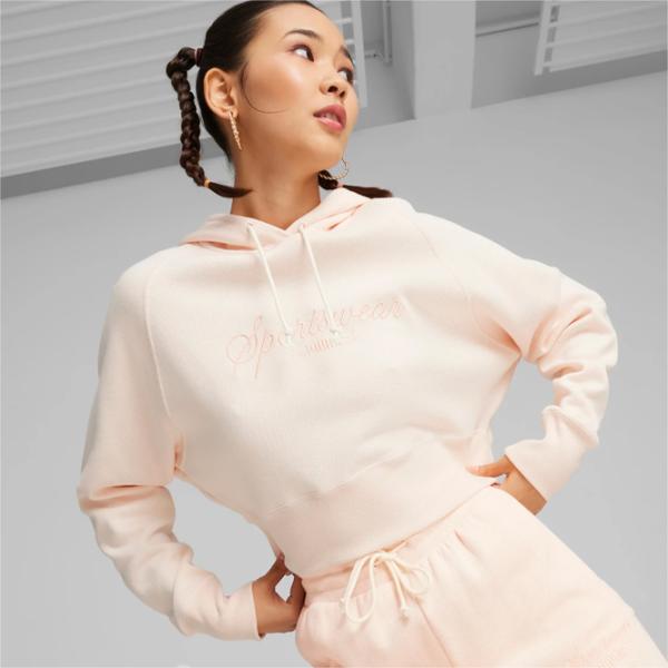 Hanorac pentru femei Puma Classics+ Relaxed Cropped Hoodie All-season / Pink photo 2 Hanorac pentru femei Puma Classics+ Relaxed Cropped Hoodie All-season / Pink photo 2