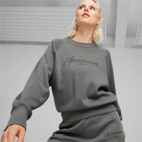 Hanorac pentru femei Puma Classics+ Relaxed Crew All-season / Gray photo 3