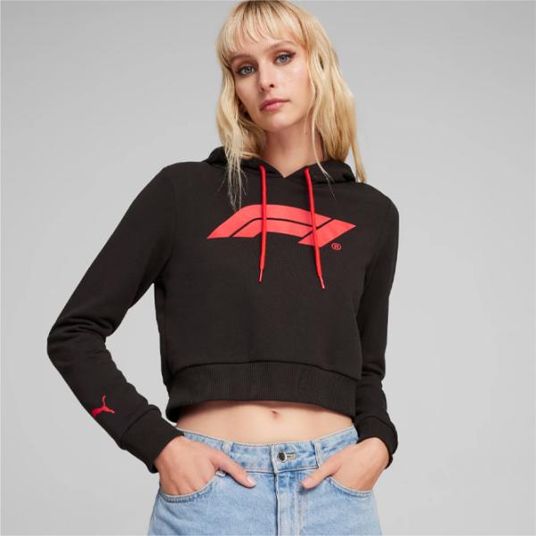 Hanorac pentru femei Puma F1 Ess Cropped Hoodie Wns All-season / Black photo 2