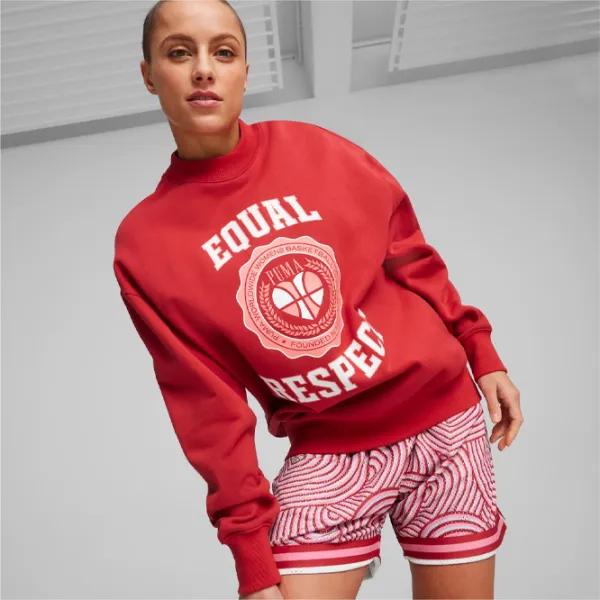 Hanorac pentru femei Puma Game Love Crew I Toamnă - iarnă / Red photo 3