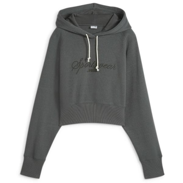 Hanorac pentru femei Puma Classics+ Relaxed Cropped Hoodie All-season / Gray photo 1