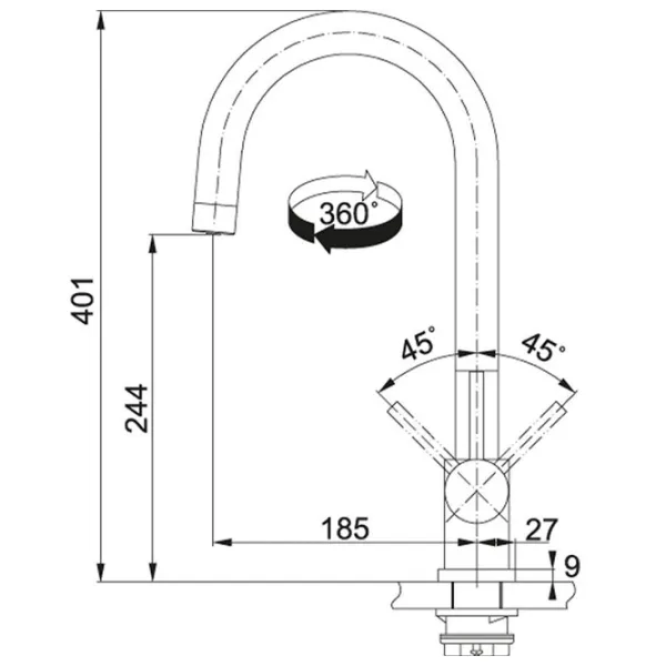 Baterie pentru bucătărie Franke Eos Clear O singură pârghie / pivotantă / Oțel inoxidabil / Inox photo 3