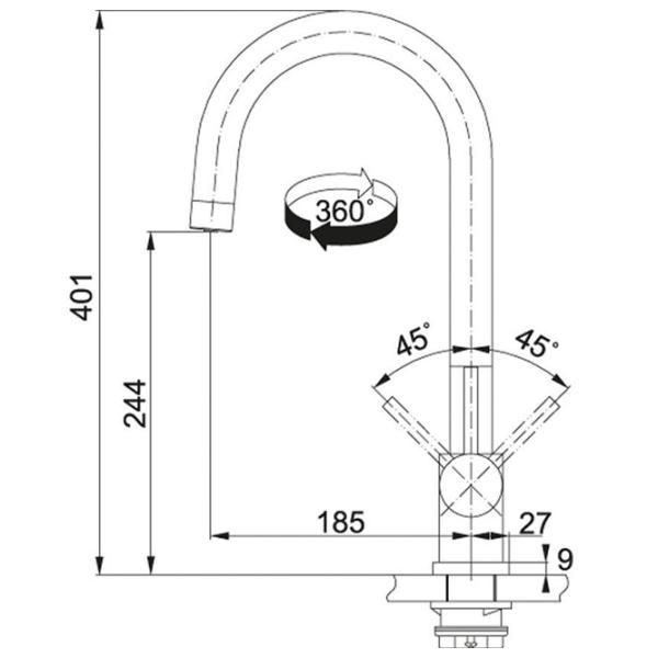 Baterie pentru bucătărie Franke Eos Clear O singură pârghie / pivotantă / Oțel inoxidabil / Inox photo 3