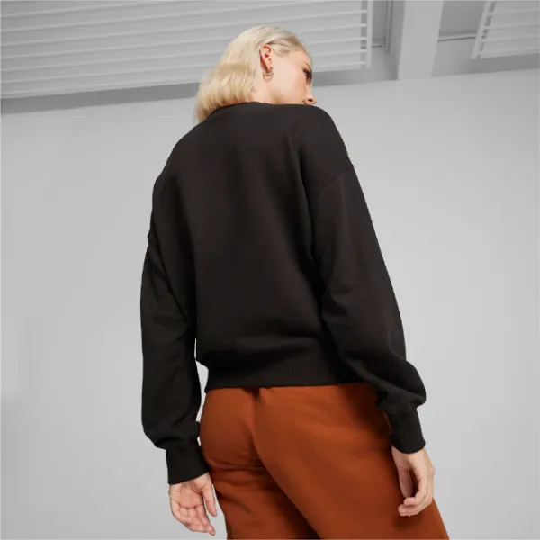 Hanorac pentru femei Puma Downtown Oversized Crew Tr All-season / Black photo 4