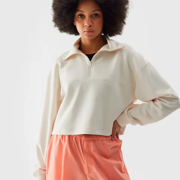 Hanorac pentru femei 4F F1004 Toamnă - iarnă / Beige photo 2