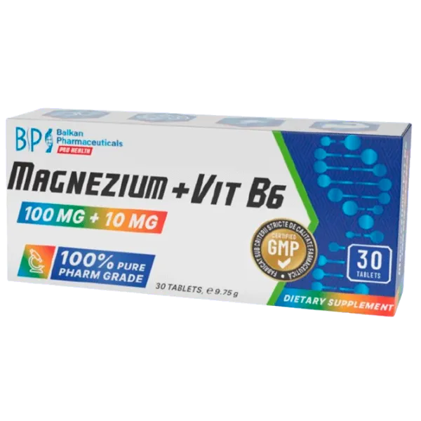 Vitamine și minerale Balkan Pharmaceuticals Magnezium + Vit.B6 (4840982011696) 30 photo 1