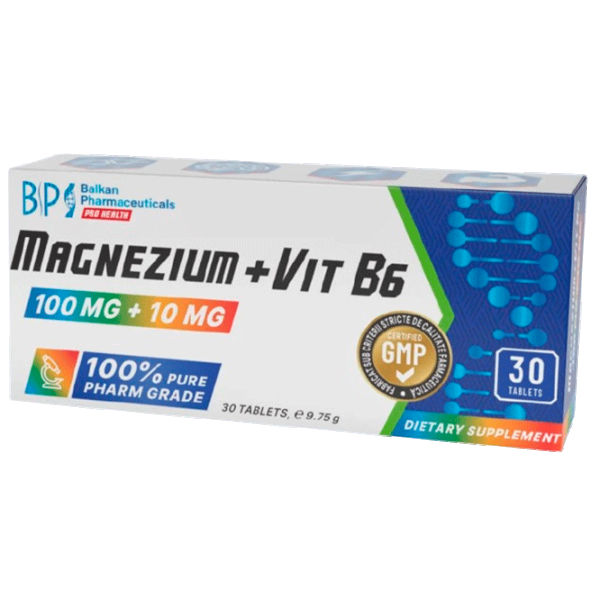 Vitamine și minerale Balkan Pharmaceuticals Magnezium + Vit.B6 (4840982011696) 30 photo 1