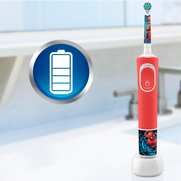 Periuță de dinți electrică Braun Kids Vitality D100 Spiderman 2D / Red photo 5 Periuță de dinți electrică Braun Kids Vitality D100 Spiderman 2D / Red photo 5