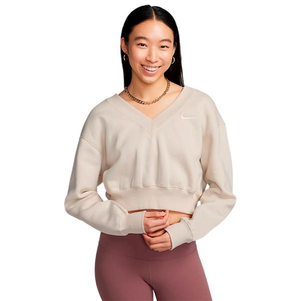 Hanorac pentru femei Nike W Nsw Phnx Flc Crop Vneck All-season / Beige photo 1 Hanorac pentru femei Nike W Nsw Phnx Flc Crop Vneck All-season / Beige photo 1