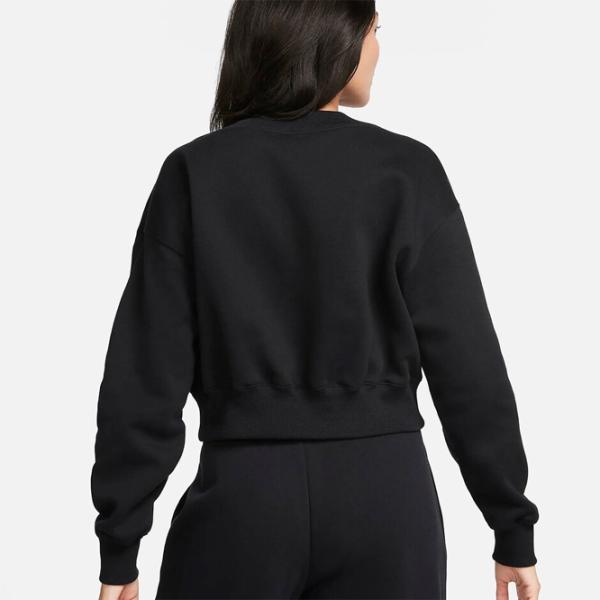 Hanorac pentru femei Nike W Nsw Phnx Flc Crop Vneck Primăvară - vară / Black photo 2