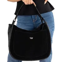 Geantă pentru femei CCS 17421 Pe mână / Piele intoarsă