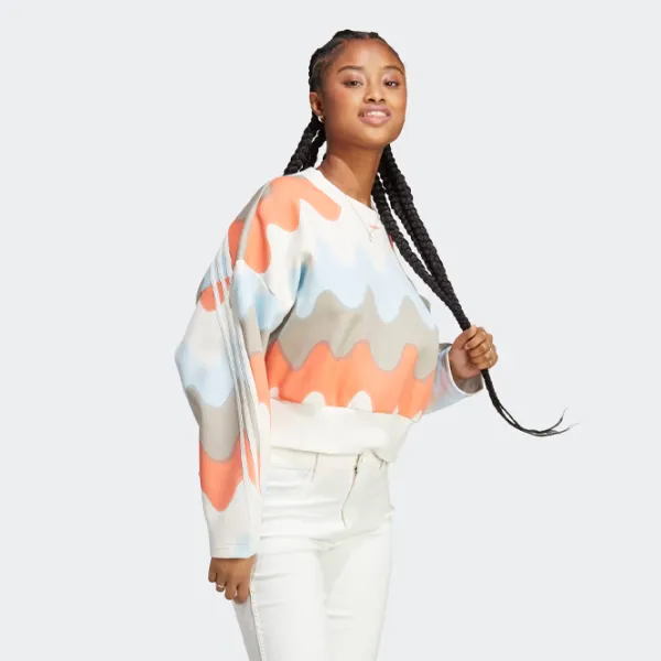Толстовка для женщин Adidas W Marimekko Fi 3S Crw Осень - Зима / Бежевый photo 4 Толстовка для женщин Adidas W Marimekko Fi 3S Crw Осень - Зима / Бежевый photo 4